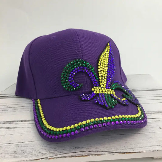 Mardi Gras Stone Fdl Baseball Cap