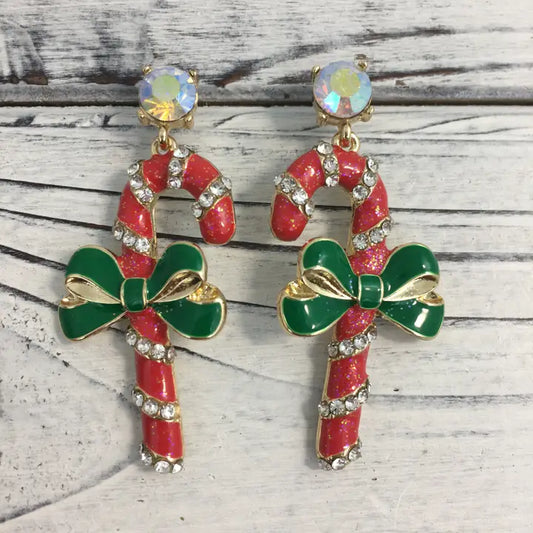 Xmas Candy Cane Earrings