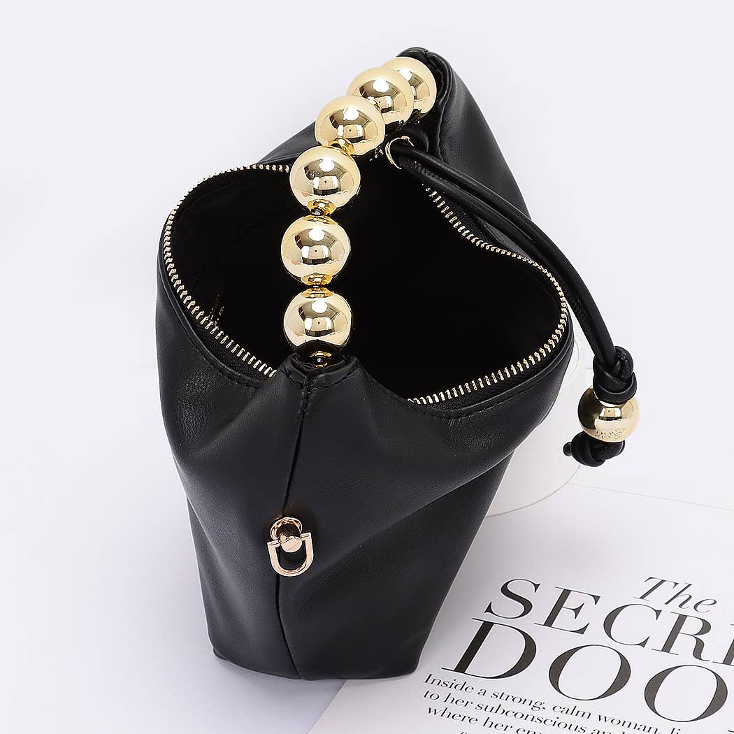 Faux Leather CCB Ball Handle Bag