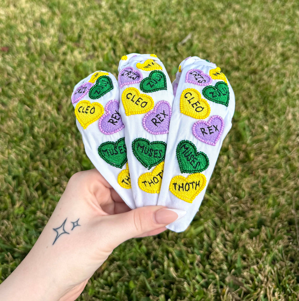Mardi Gras Krewe Heart Headband