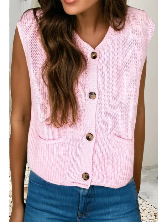 Knit V Neck Sweater Vest