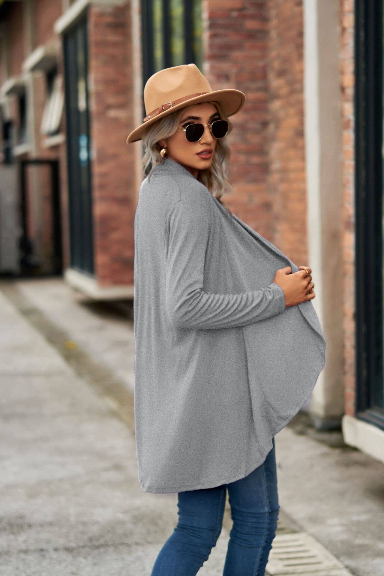 Long-sleeved loose knitted cardigan