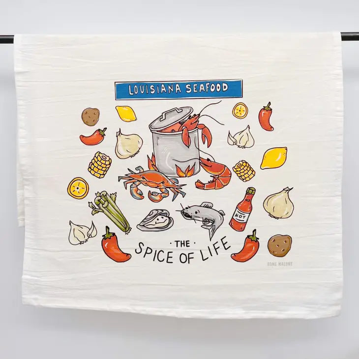 Louisiana Seafood Towel - New Orleans Southern Coastal Decor