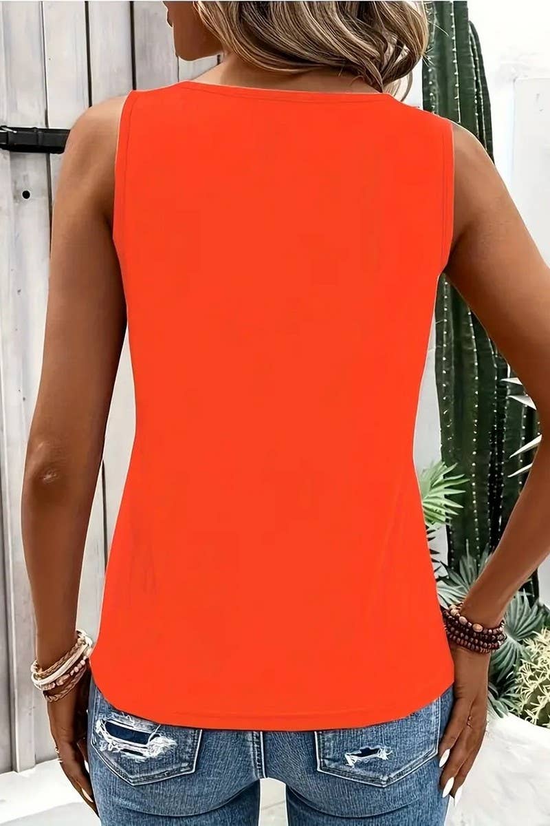 CROSS-STRAP TANK TOP: ORANGE - The Season Boutique