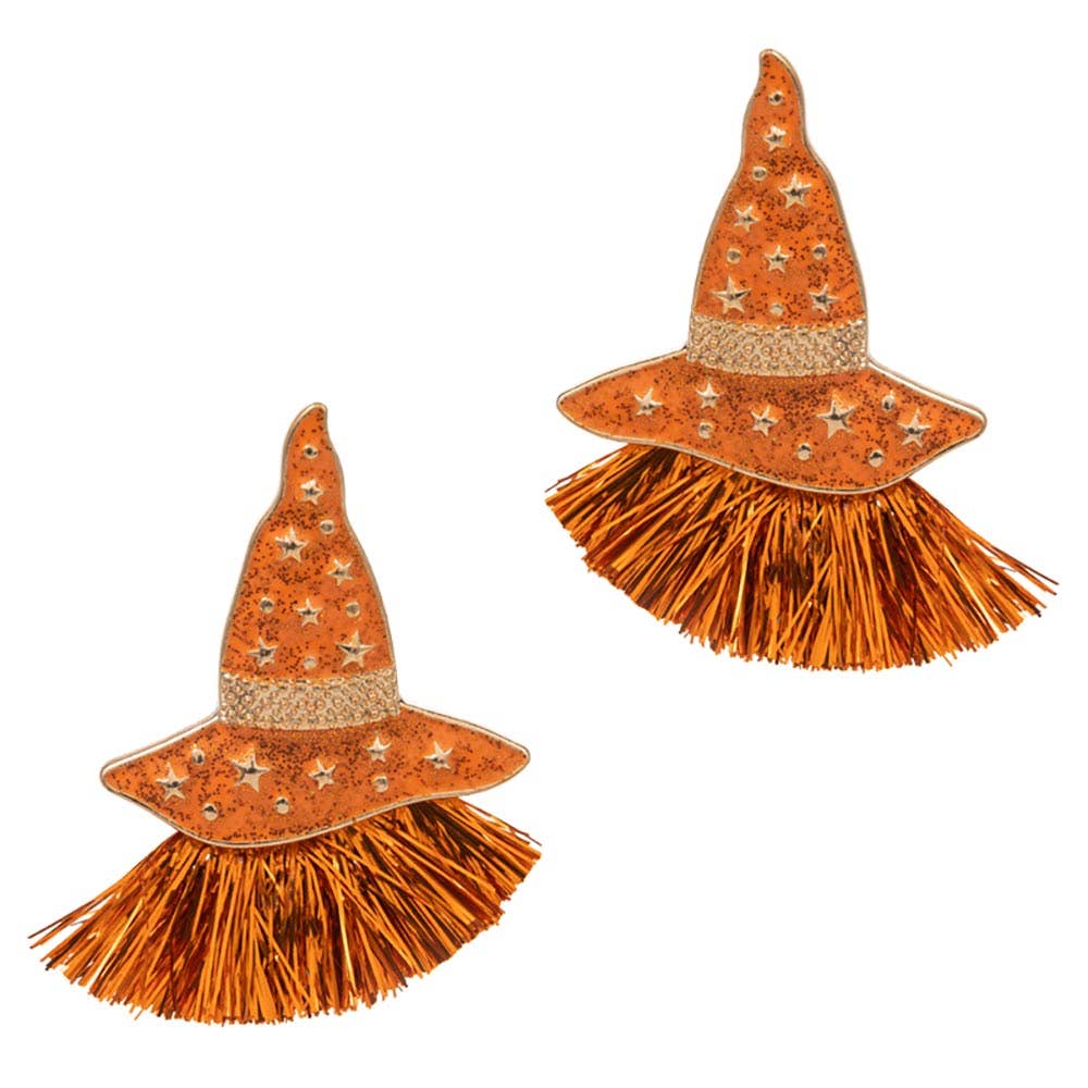 Witch Hat with Tassel Earrings
