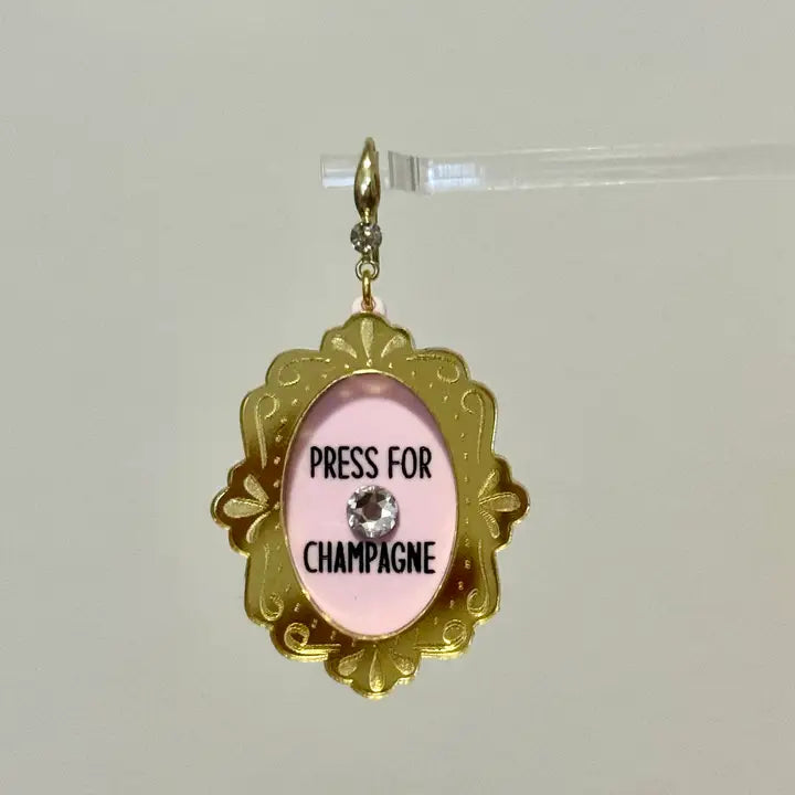 Acrylic Pink Birthday Press For Champagne Bride Earrings