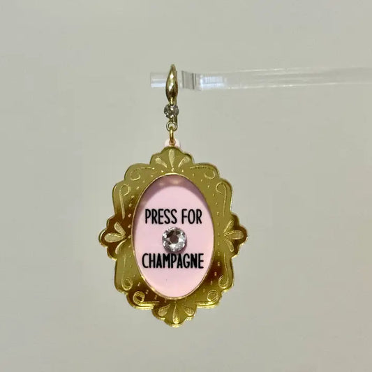 Acrylic Pink Birthday Press For Champagne Bride Earrings