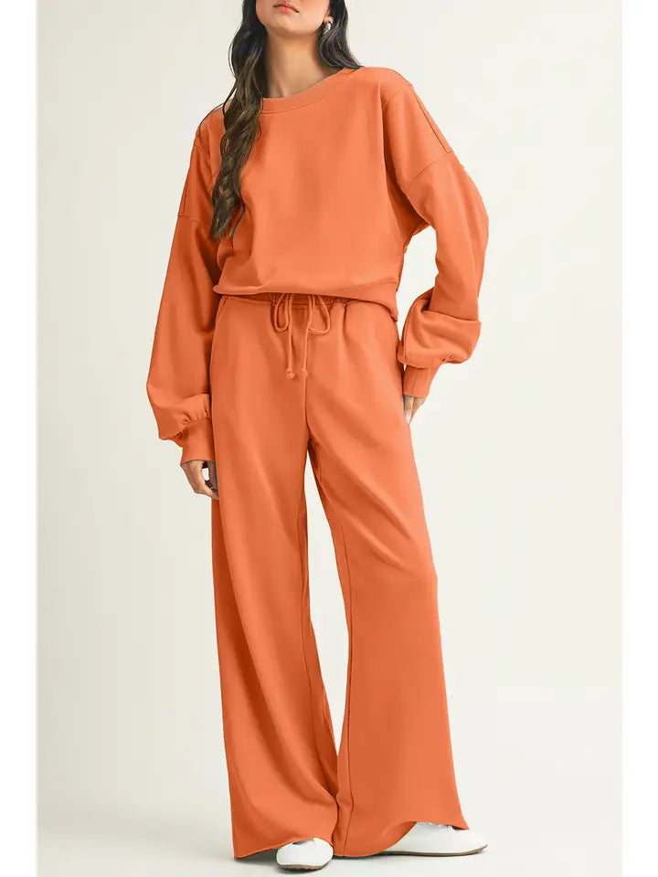 Pullover & Wide Leg Pants Set