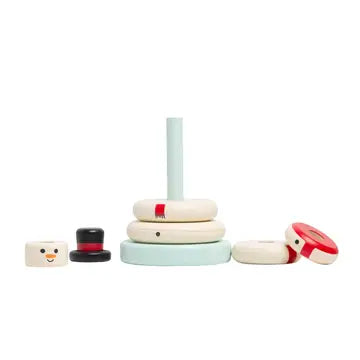 Wooden Snowman Stacking Holiday Toy Set