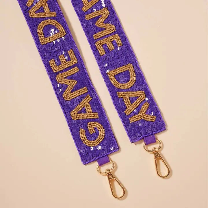 Game Day Seed Beaded Bag Strap