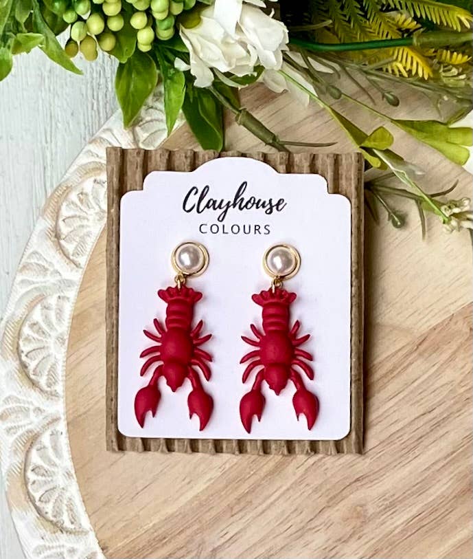 Beach Earrings : Shell Dangles with Pearl Post