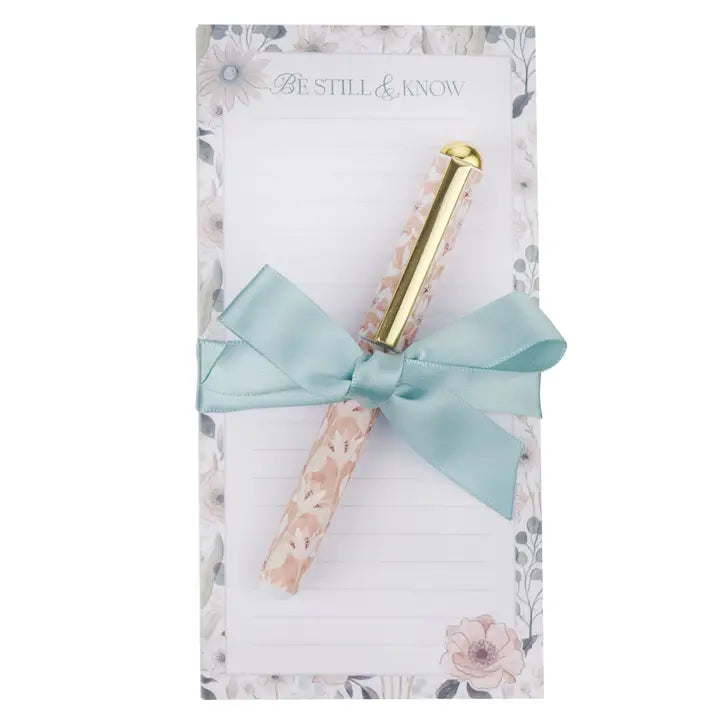 Magnetic Notepad W/Pen Be Still Ps. 46:10