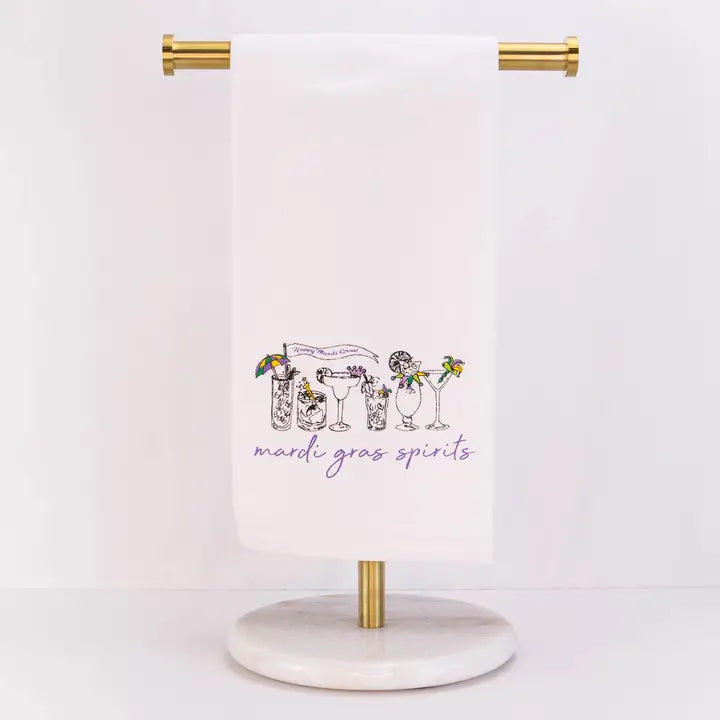 Mardi Gras Spirits Hand Towel White/Multi 20x28