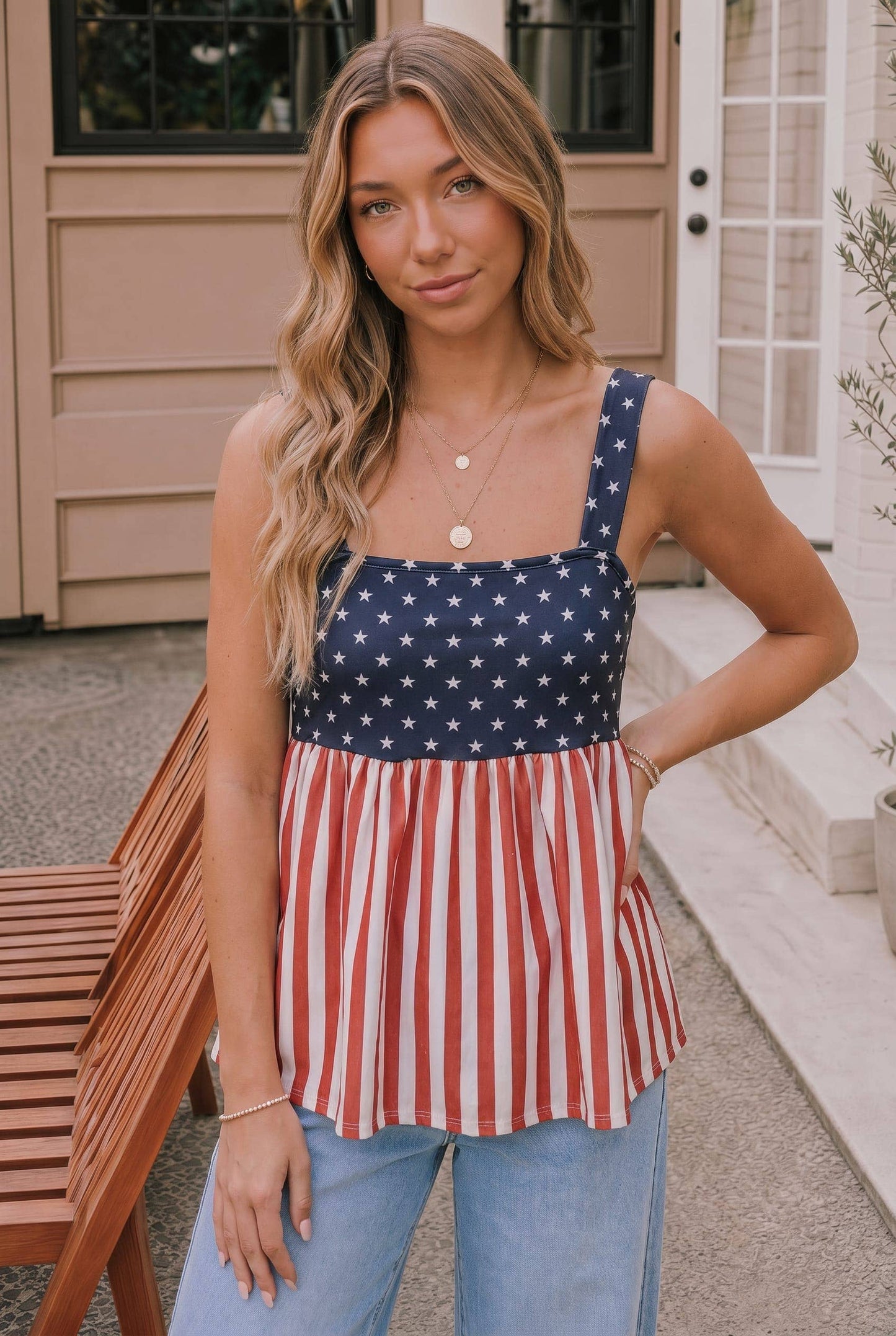American Flag Babydoll Tank