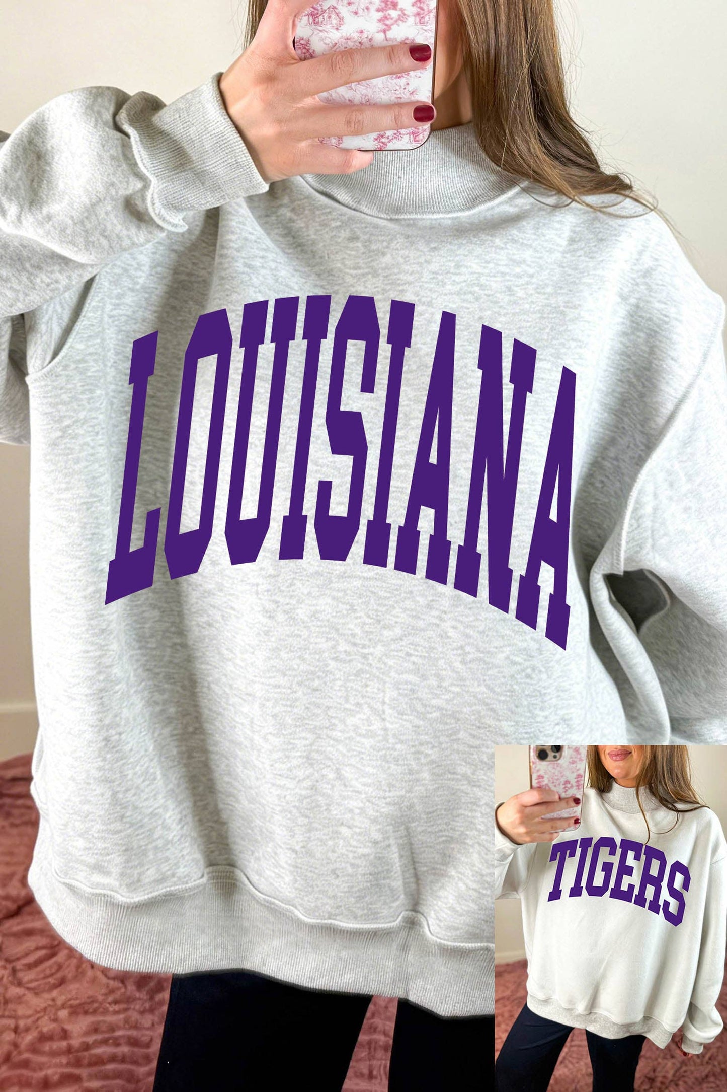 LOUISIANA TIGERS Mock Neck Reversible Sweatshirt