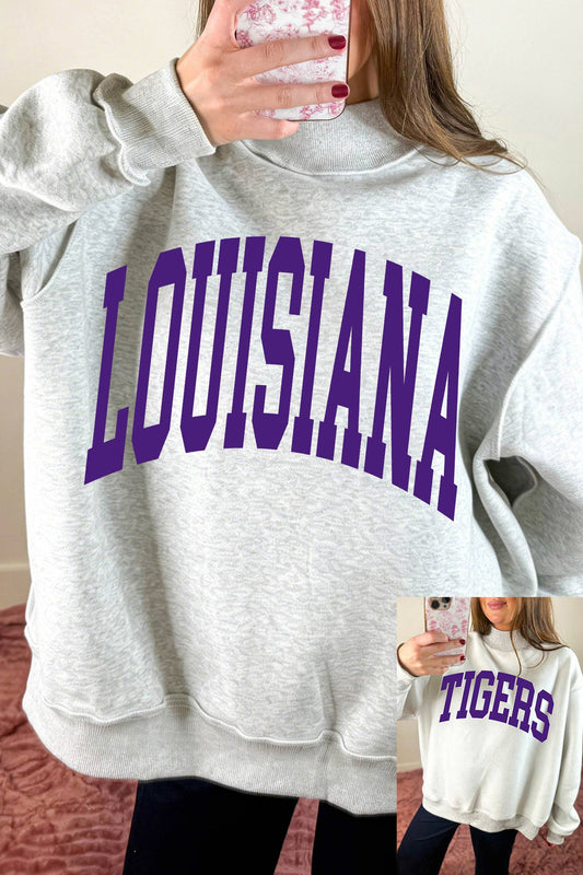 LOUISIANA TIGERS Mock Neck Reversible Sweatshirt - The Season Boutique