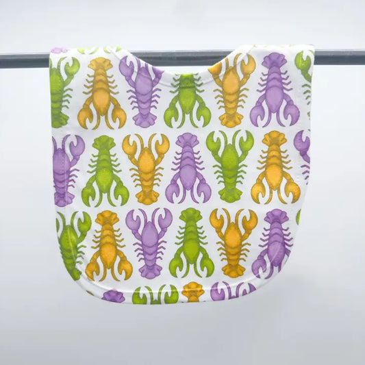 Mardi Gras Crawfish Pattern Baby Bib Baby Shower Gift