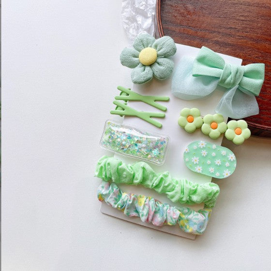 Kids Floral Hair Clip Hair Bands Set of 8