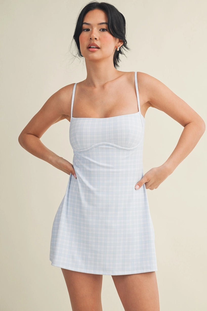 Plaid Print Sweetheart Dress