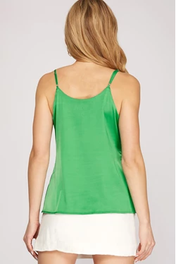 Ecru Satin Cowl Neck Cami