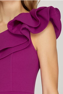 Ruffled One Shoulder Dress