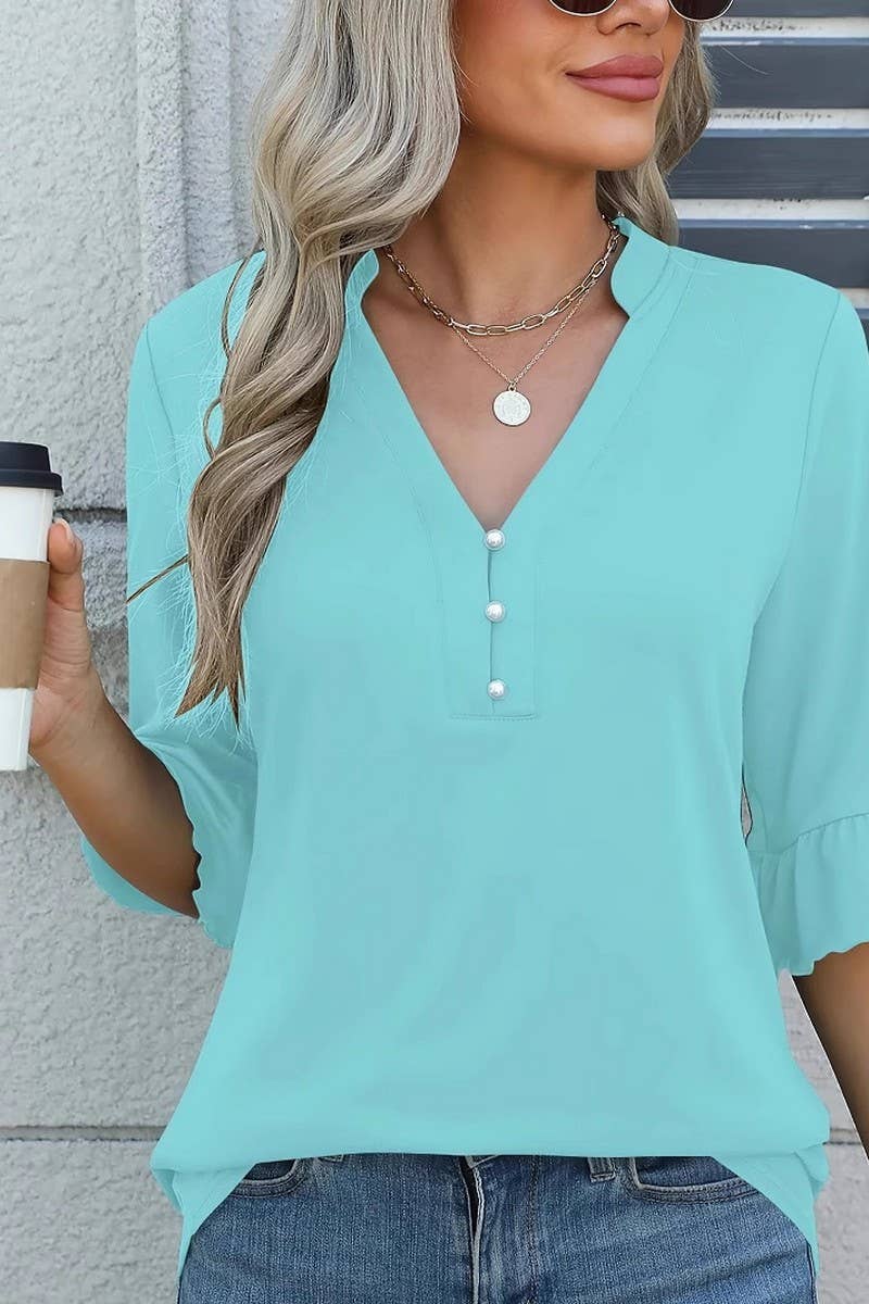 CASUAL SOLID TOP - The Season Boutique
