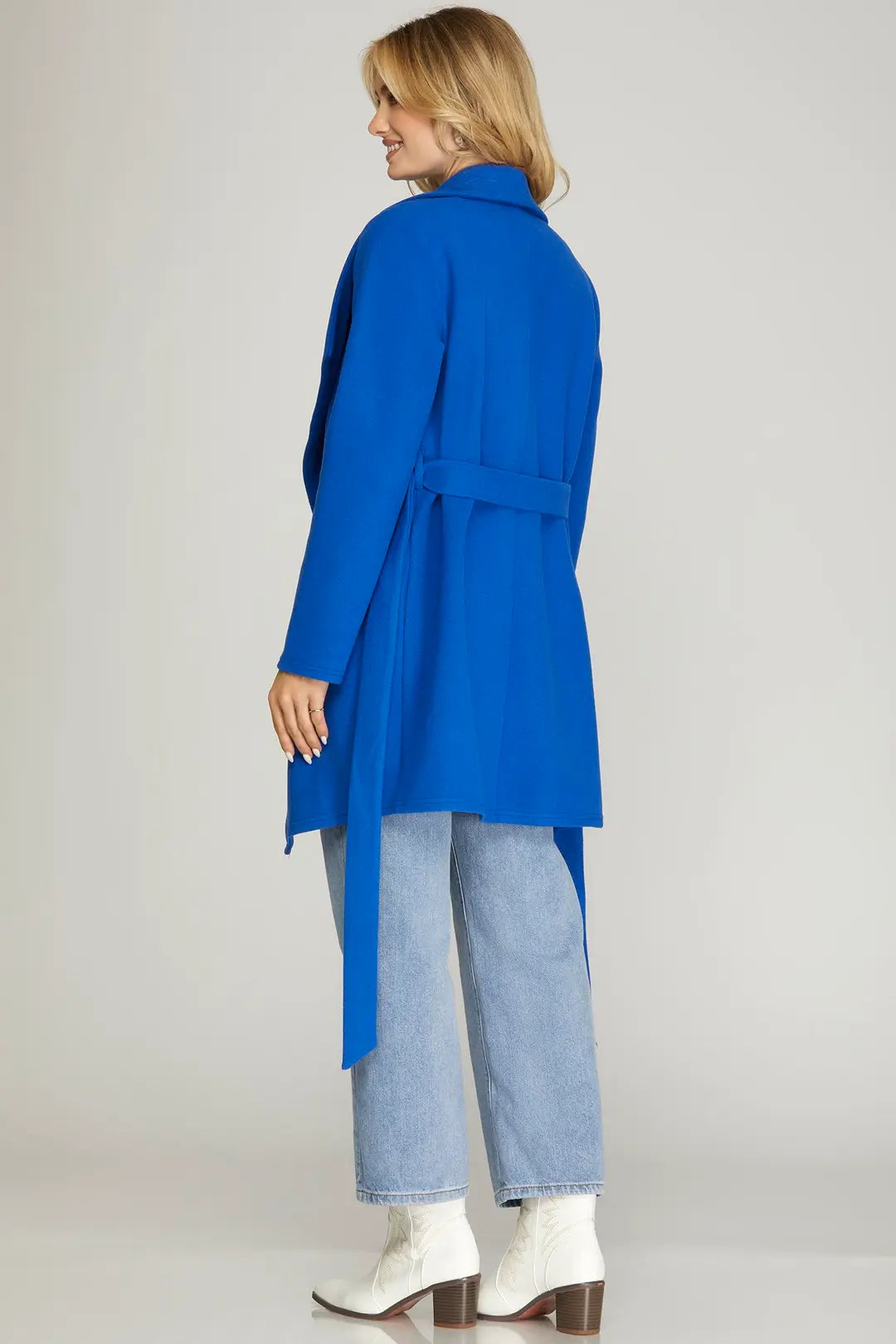 LONG SLEEVE OPEN FRONT WRAP COAT