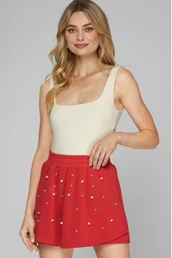 PEARL HEAVY KNIT SKORT