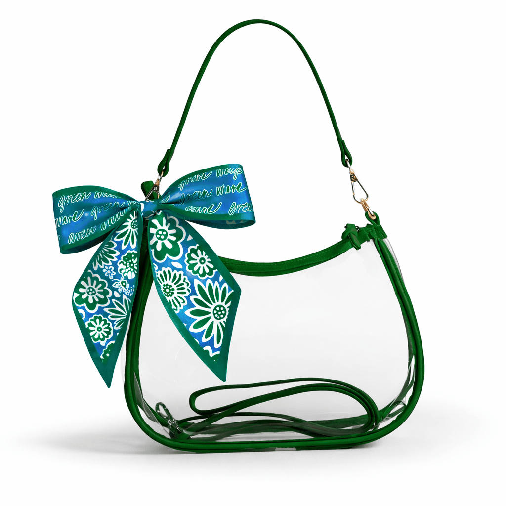 Sara Large Clear Purse with Skinny Scarf – Tulane