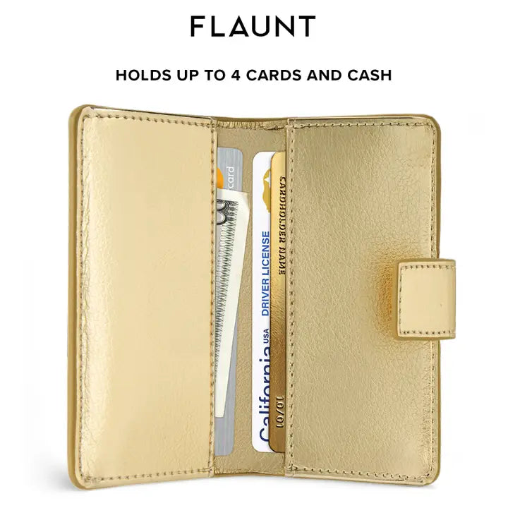 Gold Leather Magsafe Wallet