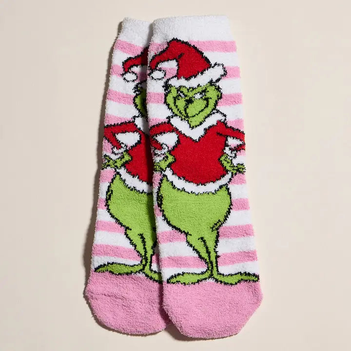 4Pairs Green Monster Grinch Christmas Bundle Gift Socks Set
