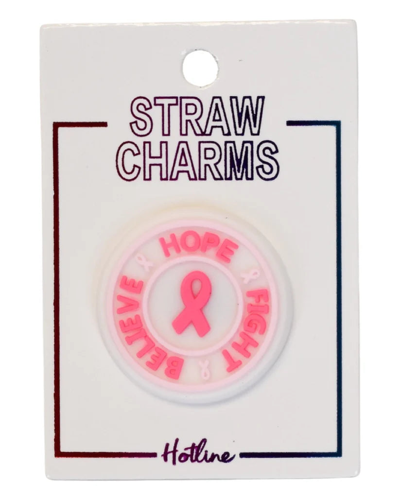 BELIEVE - HOPE - FIGHT Straw Charm