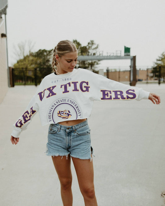 LSU cropped long sleeve