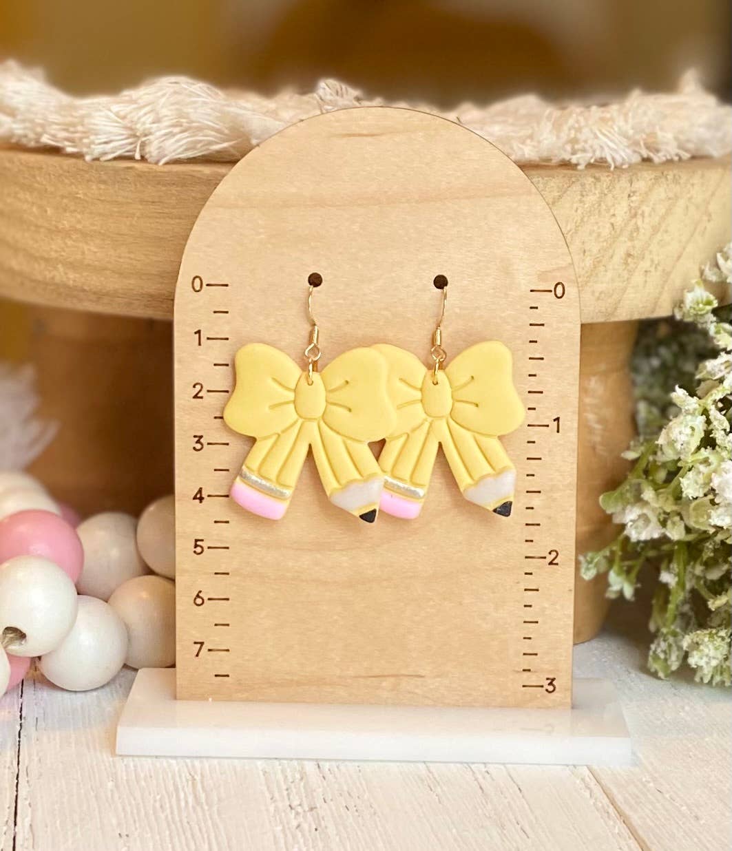 Teacher Earrings : Multi Bow with Apple Center