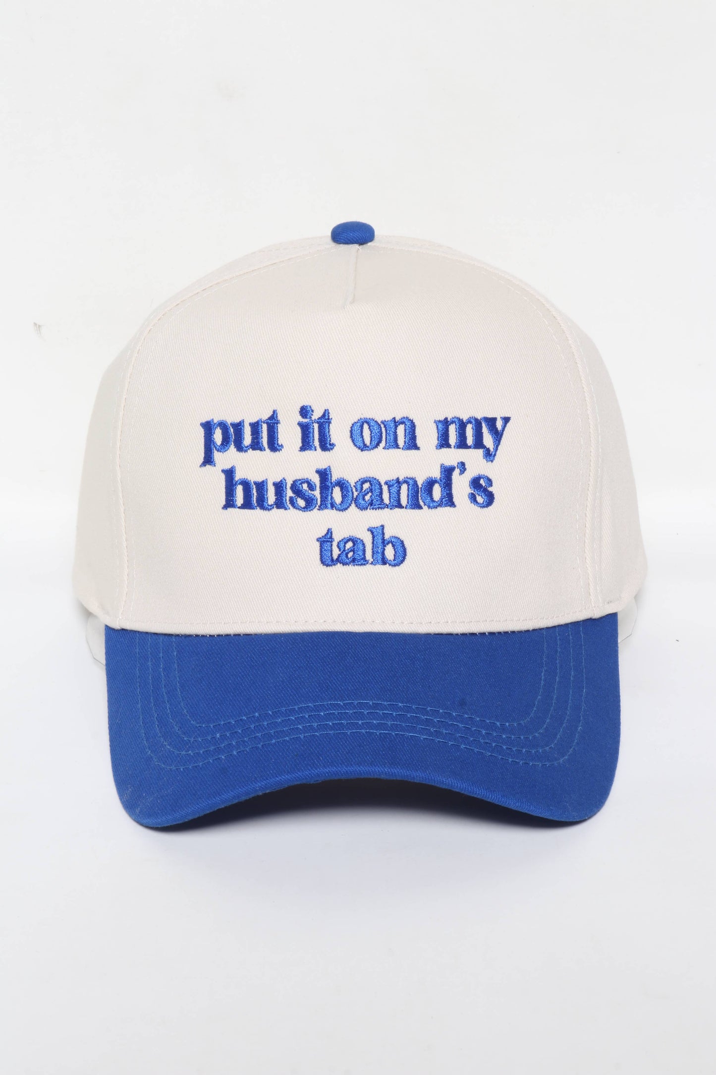 PUT IT ON MY HUSBAND'S TAB Embroidery Baseball Caps: Fuchsia - The Season Boutique
