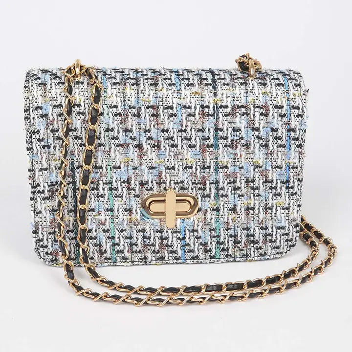 Tweed Crossbody Flap Bag