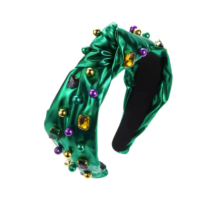 Metallic Jeweled Mardi Gras Headband