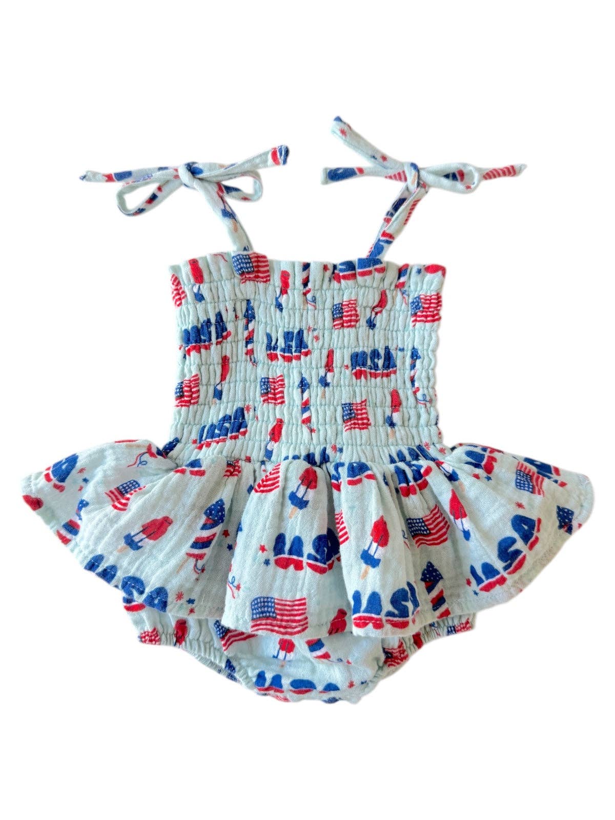 Baby Blue Fourth of July Ruffle Dress - The Season Boutique