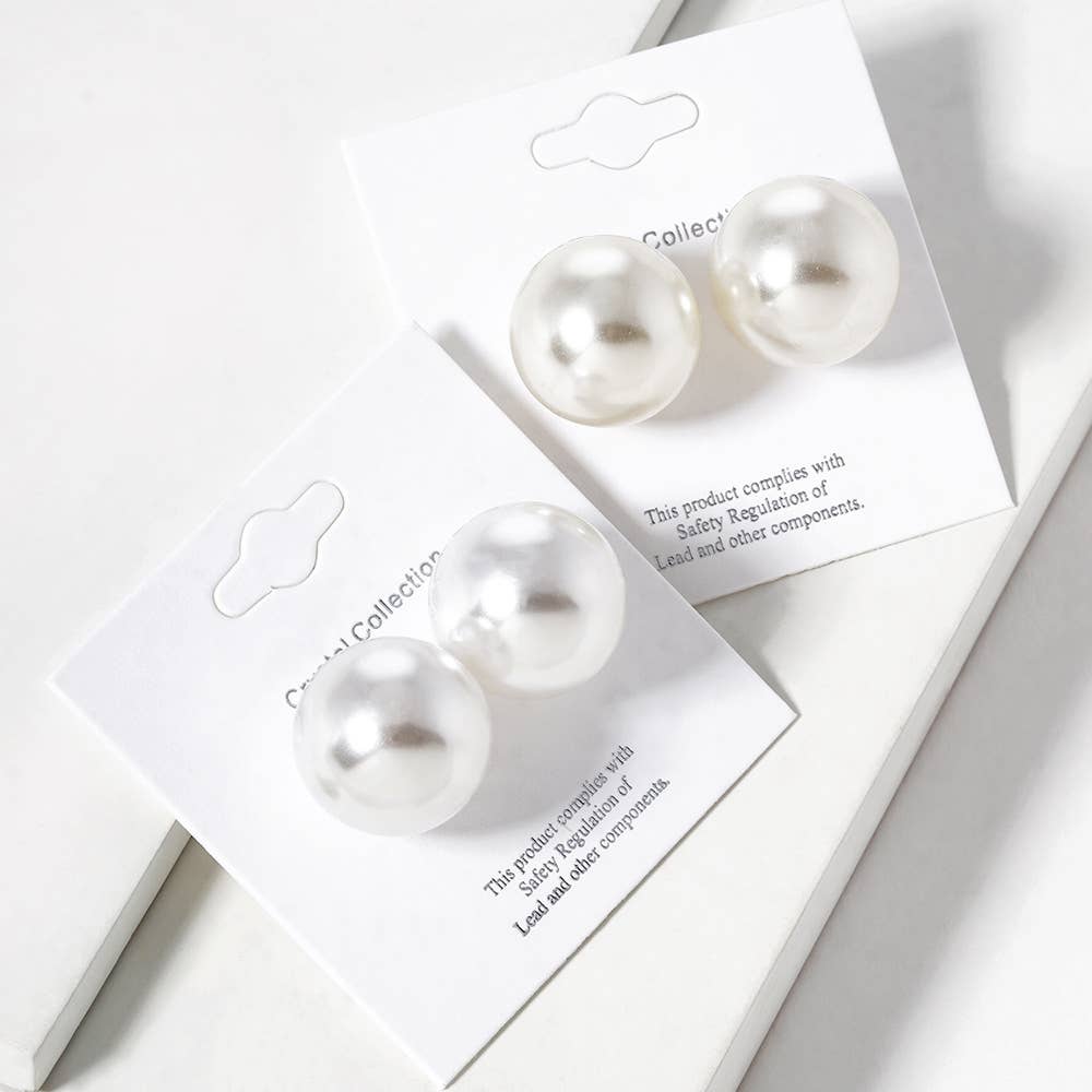 Pearl Ball Stud Earrings - The Season Boutique
