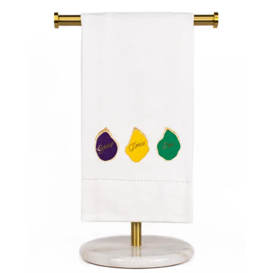 Good Times Roll Hemstitch Hand Towel White/Multi 20x28