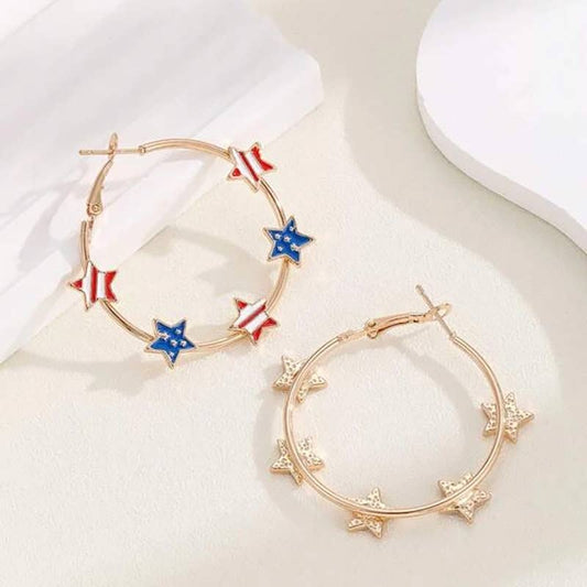 American flag star earring - The Season Boutique