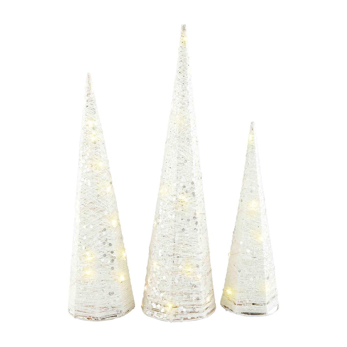 White Glitter Light-Up Tree Set - The Season Boutique