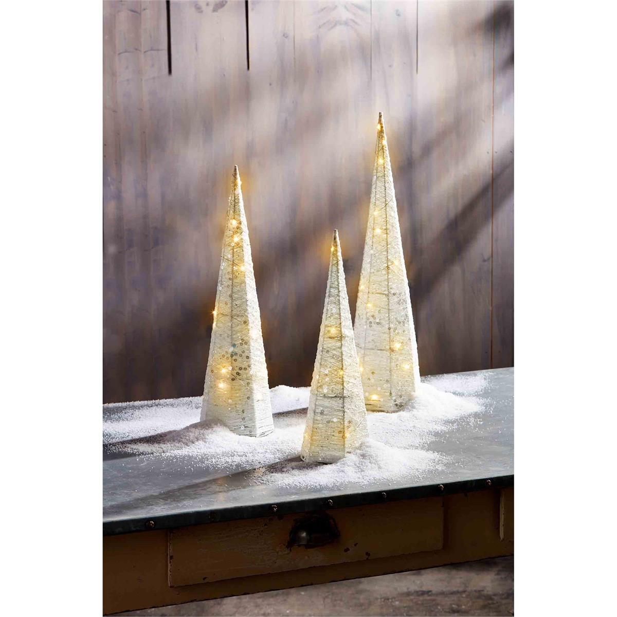 White Glitter Light-Up Tree Set - The Season Boutique