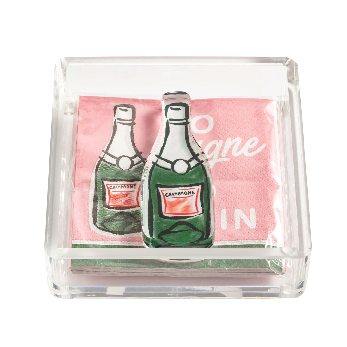 Champagne Acrylic Napkin Caddy & Weight Set