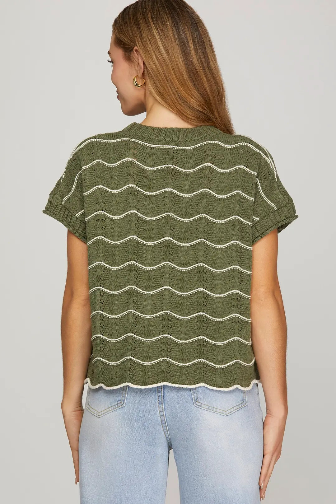 DROP SHORT SLEEVE SCALLOP
