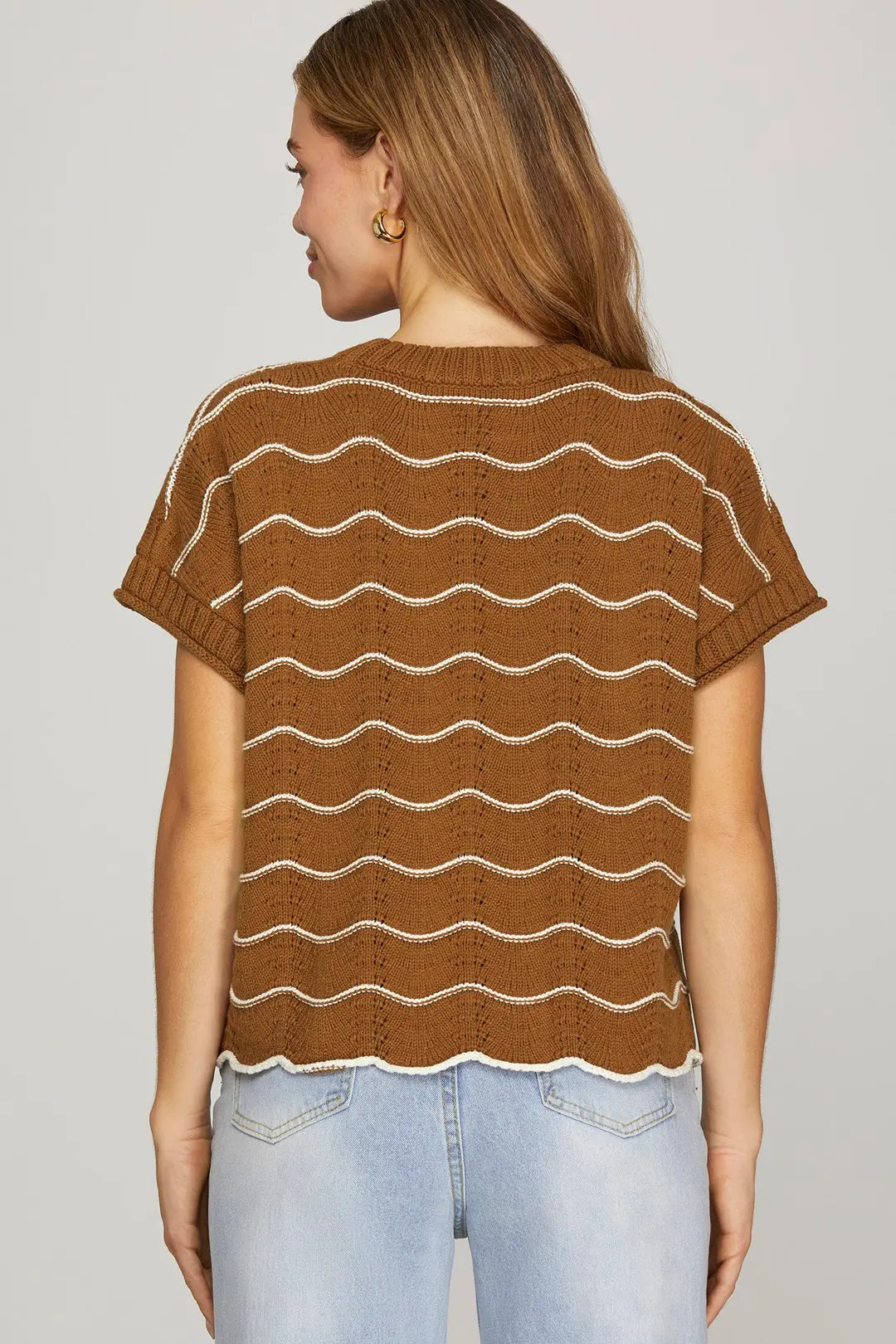 DROP SHORT SLEEVE SCALLOP