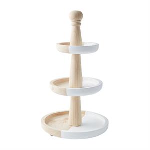 Paulownia Wood and White Tiered Server - The Season Boutique