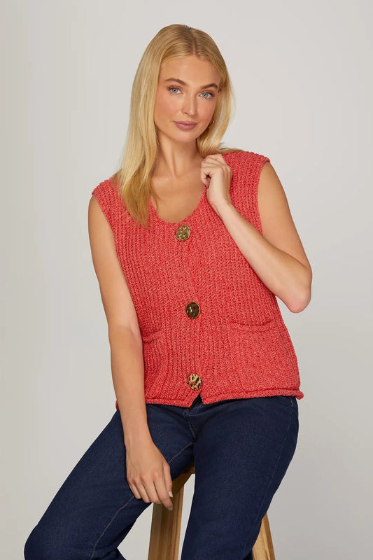 Sleeveless Crochet Sweater Vest