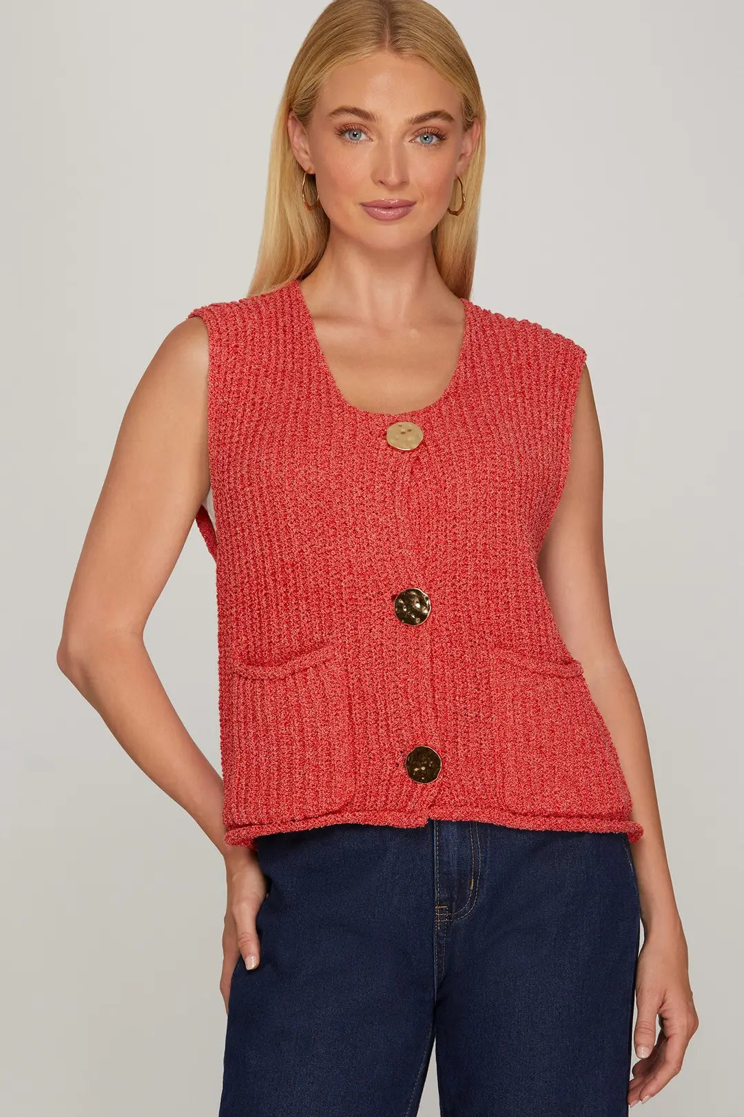 Sleeveless Crochet Sweater Vest