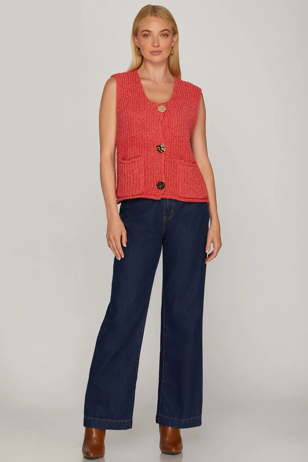 Sleeveless Crochet Sweater Vest